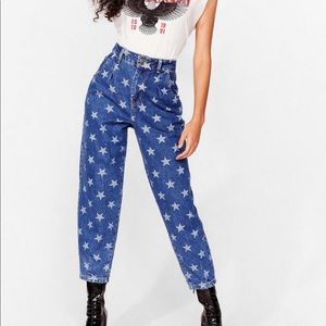 Nasty Gal Baby You’re A Star taperwd baggy jeans NWT